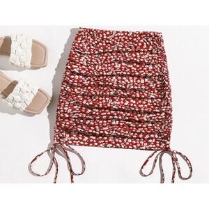 Shein Ruched Knot Ditsy Floral Mini Skirt Size Small / US 4